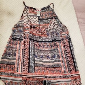 Three Pink Hearts multicolored tank size S